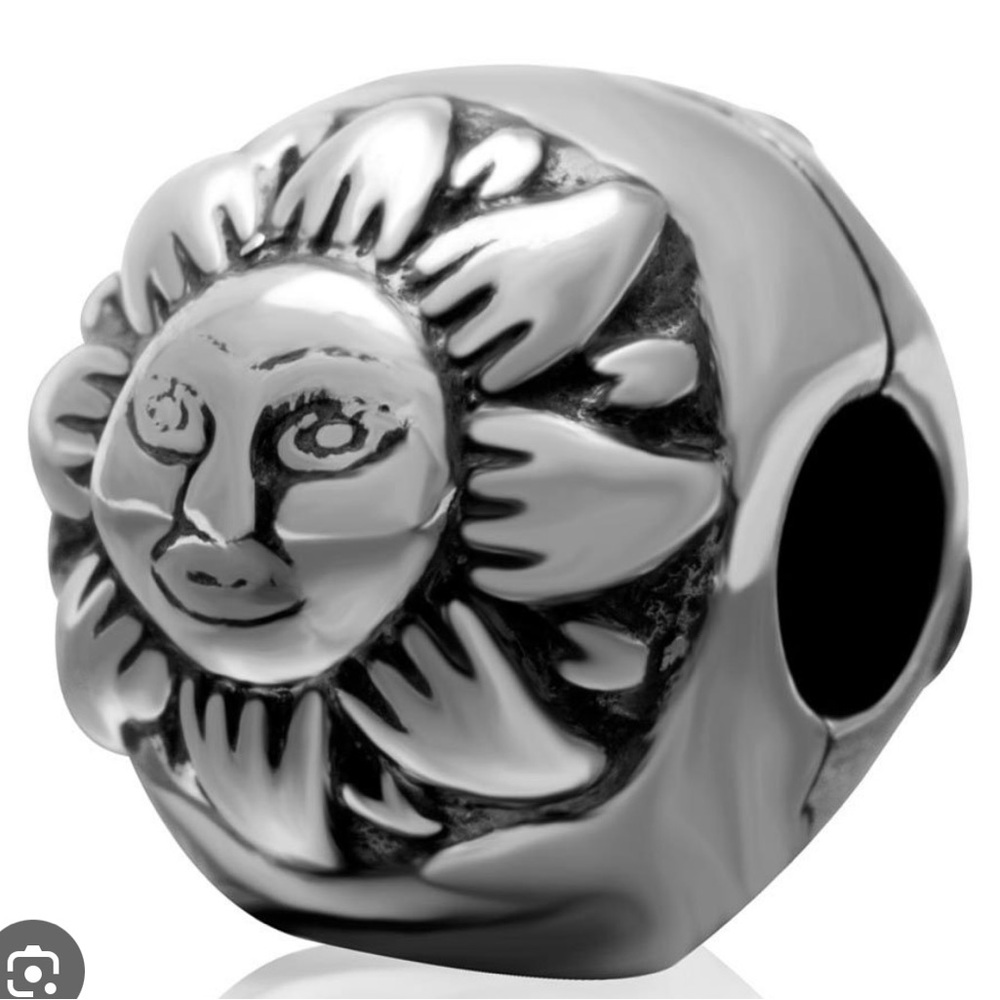 Pandora Silver Sun and Moon Charm Stopper